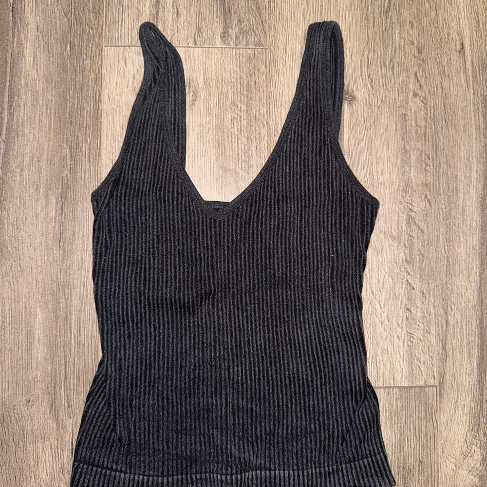 Black Ribbed Women's Top